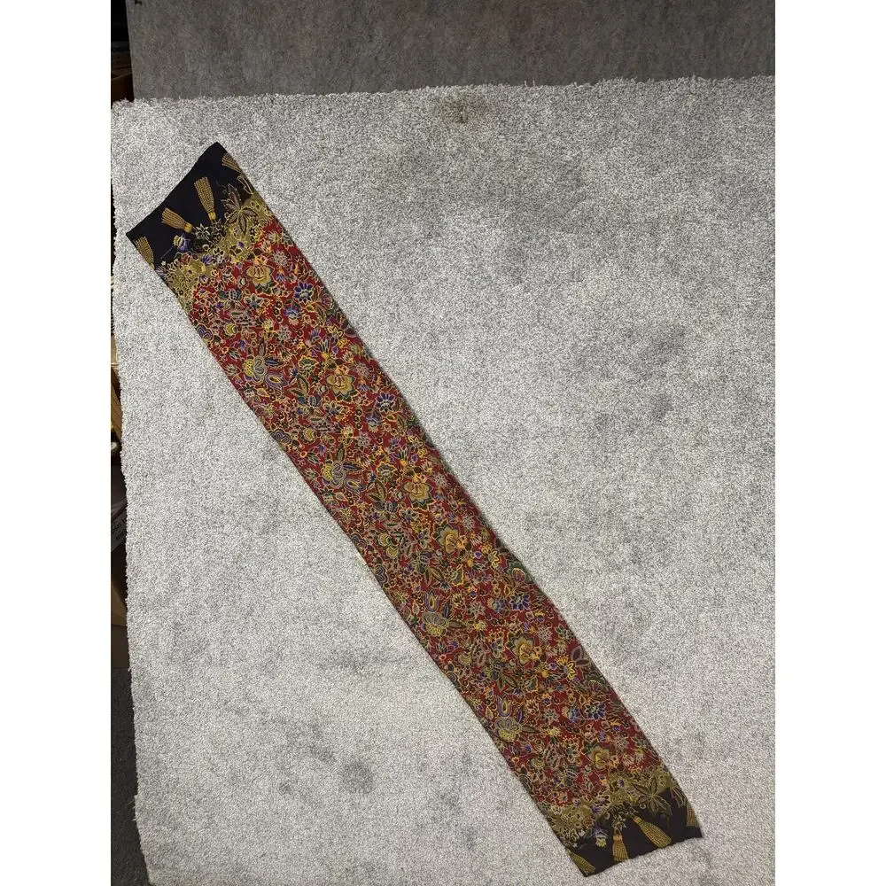 Vtg 70s Donnybrook Scarf 9.5x58 Boho Luxe Old Money Classic Country Club Artsy